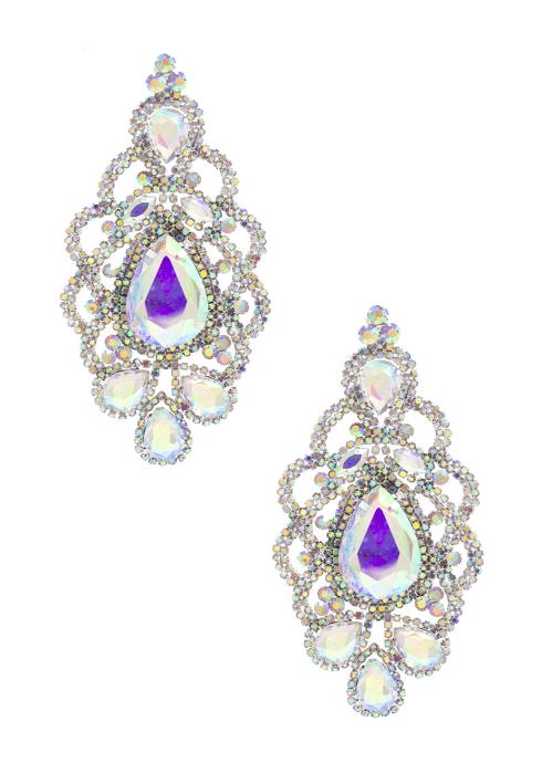 OVERSIZE TEARDROP RHINESTONE EARRING