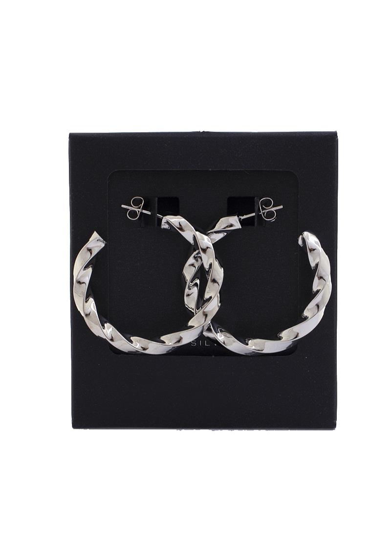 TWISTED CCB 14 KARAT GOLD DIPPED OPEN CIRCE EARRING
