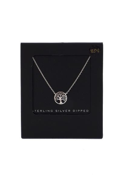 FAMILY TREE DISC 14 KARAT GOLD DIPPED NECKLACE