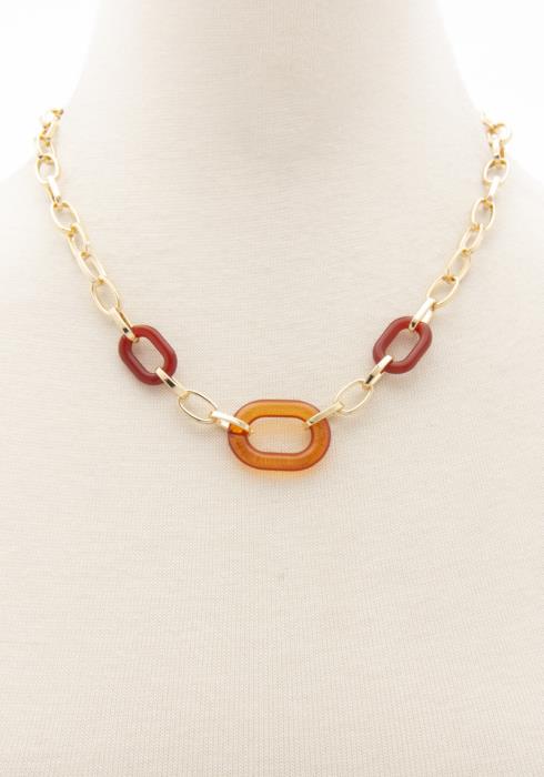 CLEAR OVAL LINK NECKLACE