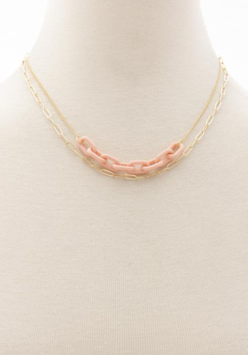 ACETATE LINK LAYERED NECKLACE