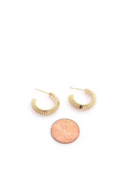 14K GOLD DIPPED LINED OPEN HOOP EARRING