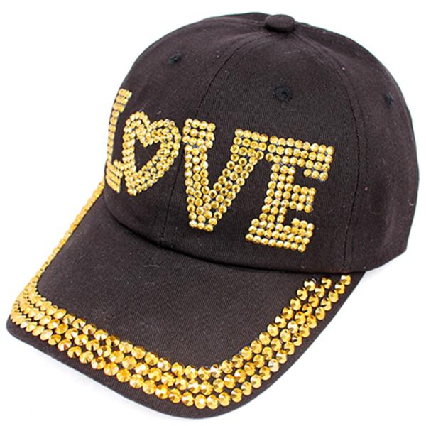 LOVE CRYSTAL STUD CAPT HAT