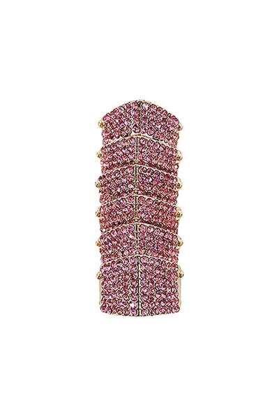 PAVE RHINESTONE KNUCKLE HINGED RING