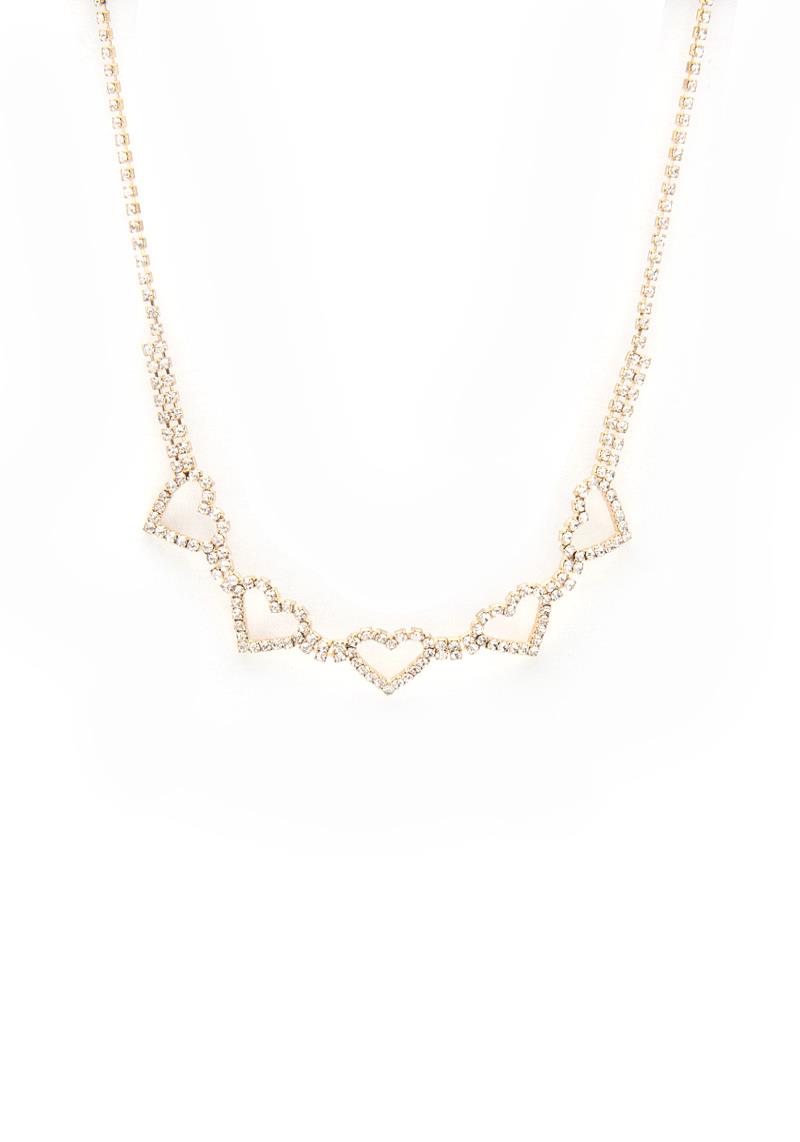 PAVE RHINESTONE HEART NECKLACE