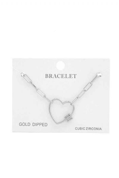 GOLD DIPPED HEART OVAL LINK BRACELET