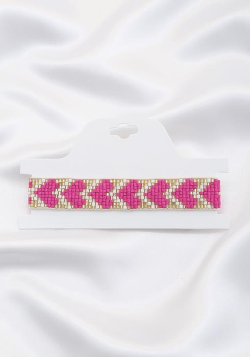 HEART PATTERN BRICK STITCH BRACELET