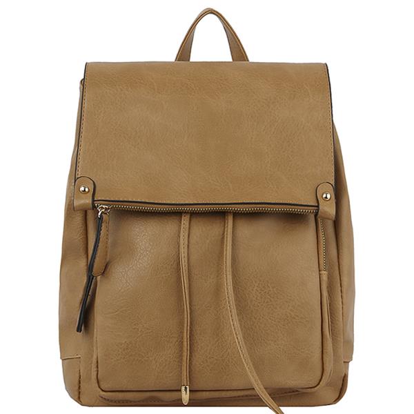 (ONLINE ONLY) SMOOTH PLAIN ZIPPER STRING BACKPACK