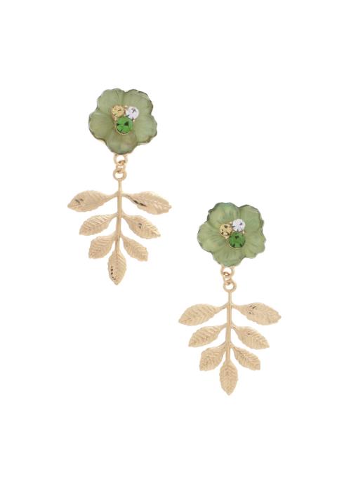 FLOWER LEAF DROP EARRING