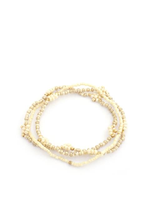 FLOWER SEED BEAD BRACELET SET