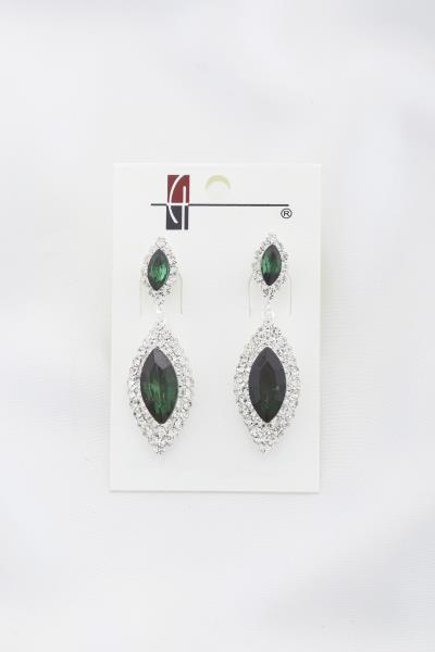 DOUBLE MARQUISE RHINESTONE DANGLE EARRING