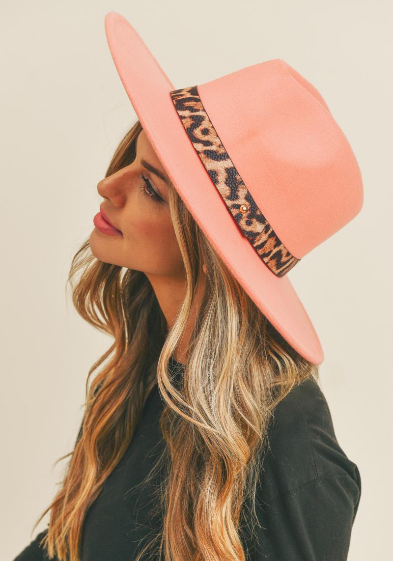 FASHION LEOPARD STRAP FEDORA