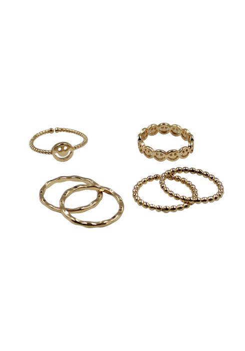 METAL SMILE RING SET