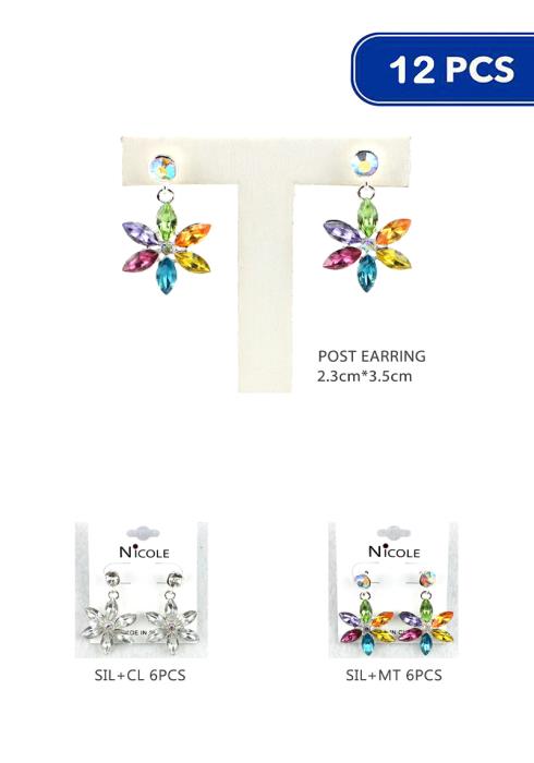 CRYSTALIZED FLORAL SHAPE EARRING (12 UNITS)