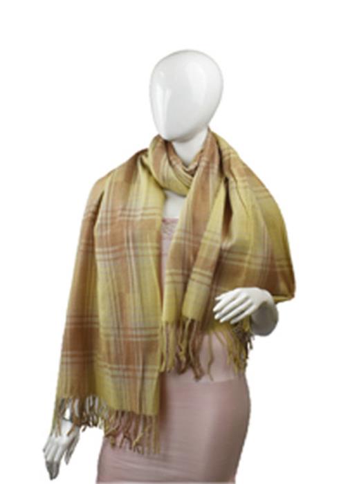 FASHION PLAID TASSEL BLANKET SCARF