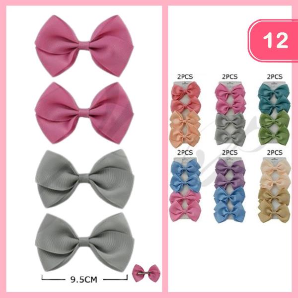 HAIR BOW PIN 4 PC SET (12 UNITS)
