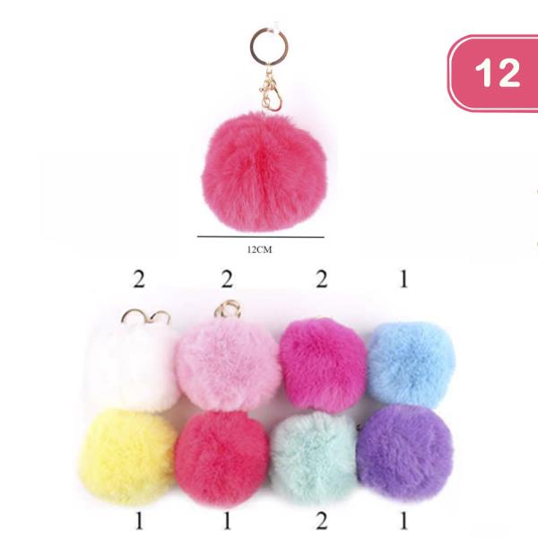 POM POM KEYCHAIN (12 UNITS)