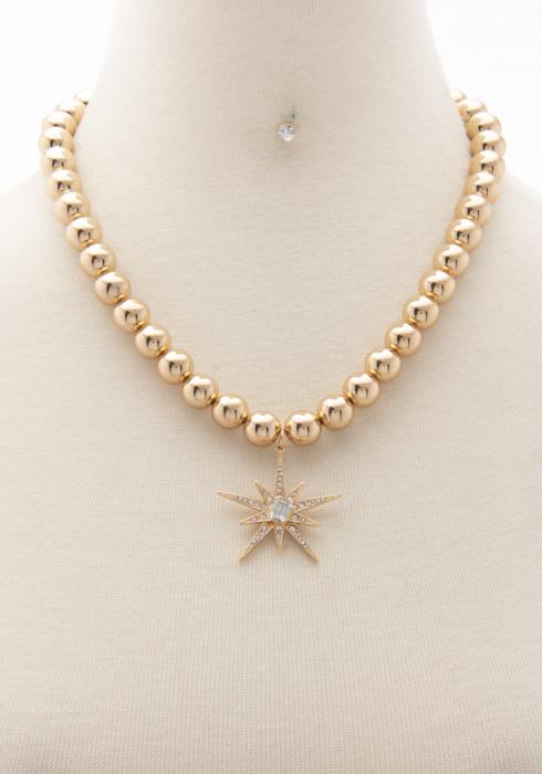 NORTHERN STAR CHARM BALL BEAD NECKLACE