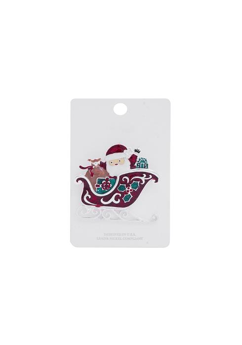 CHRISTMAS SANTA SLEIGH GIFT BROOCH