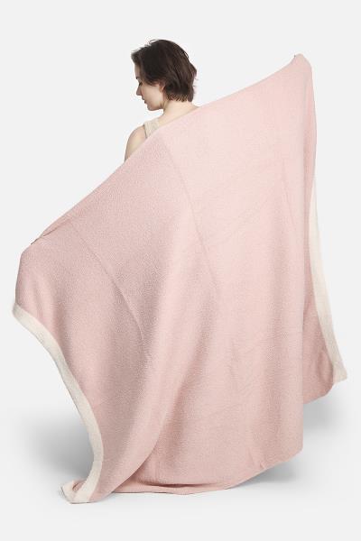LUXURY SOFT SOLID COLOR THROW BLANKET WITH COLORED TRIM