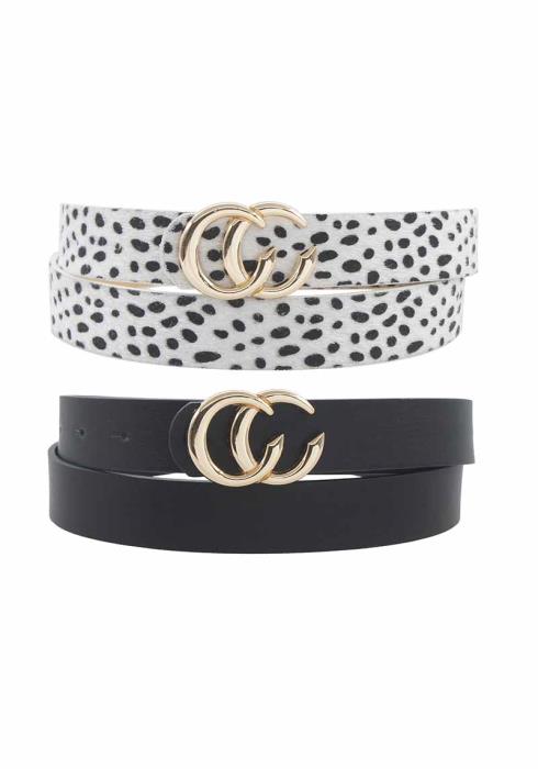 DOT LEOPARD PRINT MIX BELT