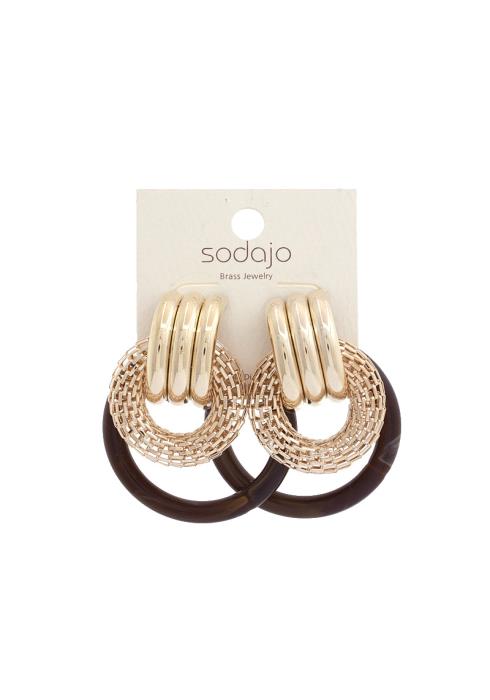 SODAJO WOVEN TRIPLE HOOP EARRING