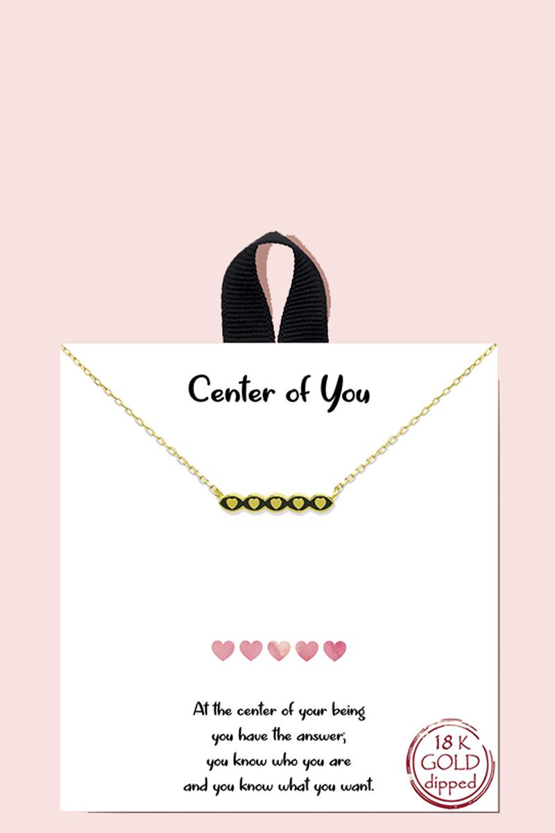 18K GOLD RHODIUM DIPPED CENTER OF YOU PENDANT NECKLACE
