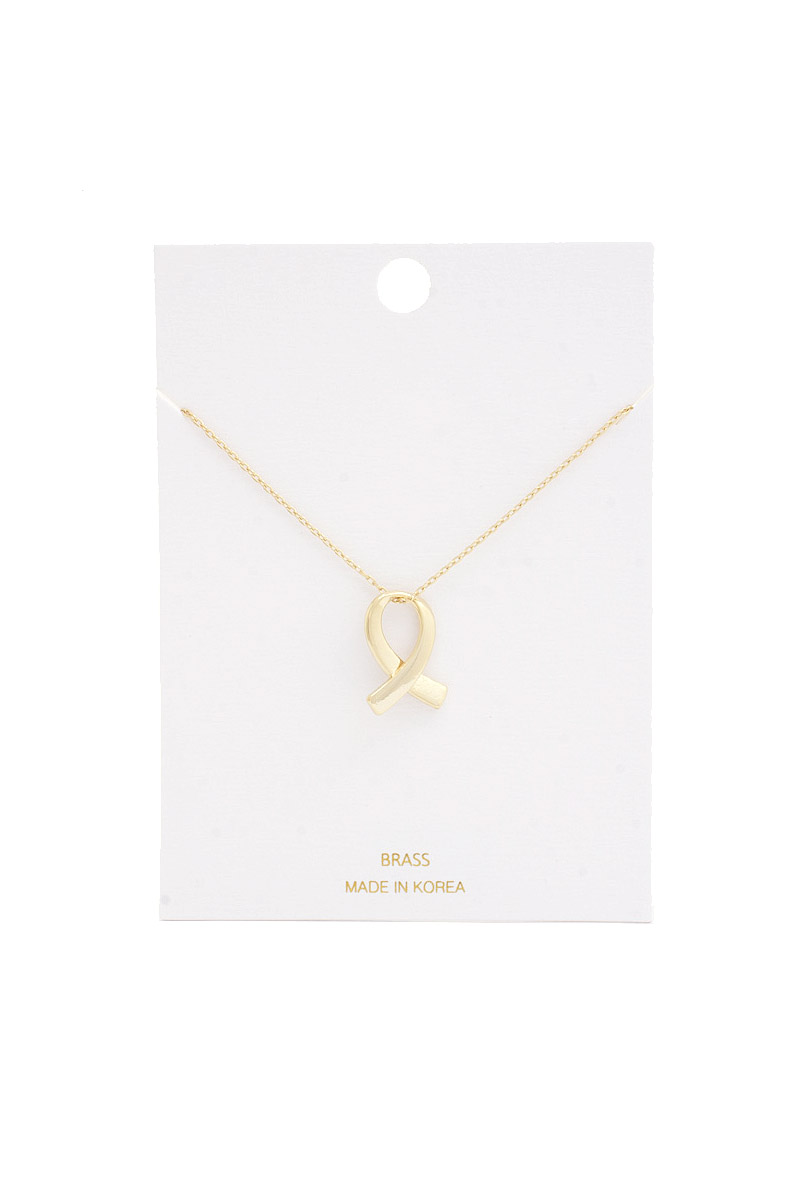 Pink Ribbon LUXE Gold Awareness Necklace breast cancer survivor gift –  RANOLA