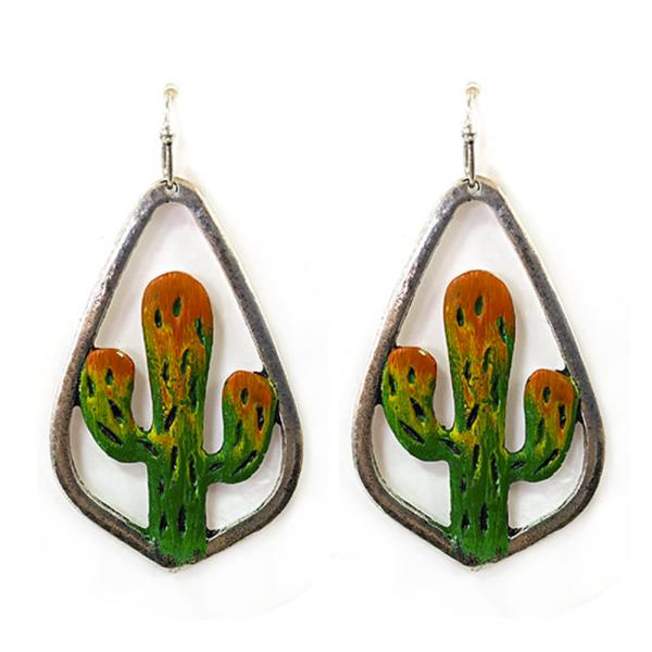 CACTUS METAL DROP EARRING