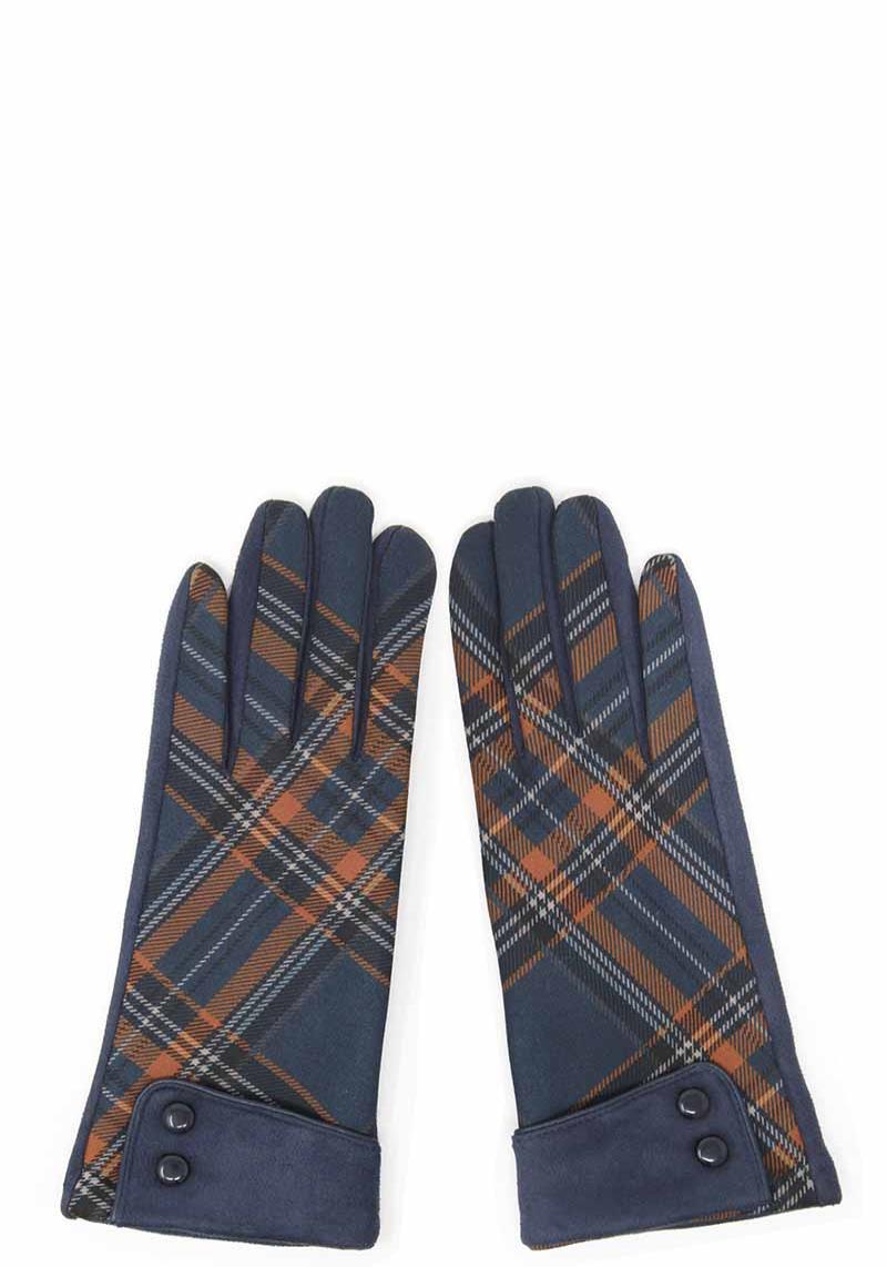 FASHION CHECK BOTTON TWO TONE GLOVE