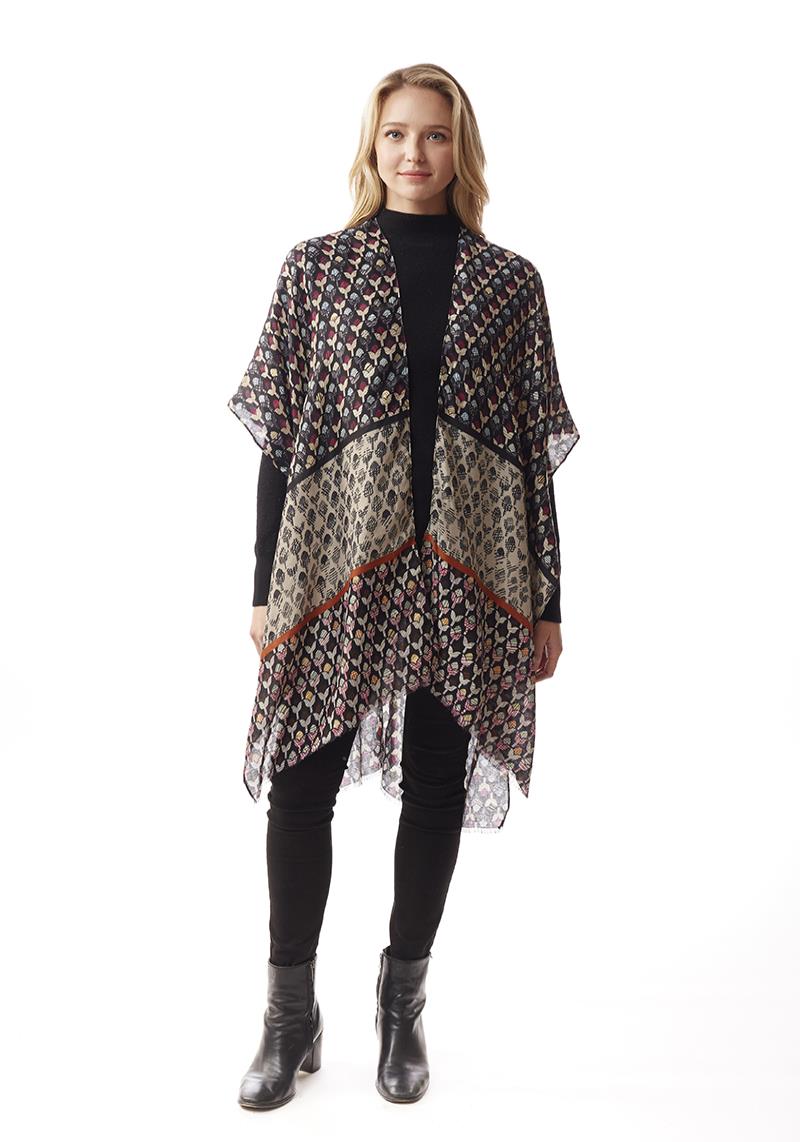 FASHION PATTERN MESH KIMONO