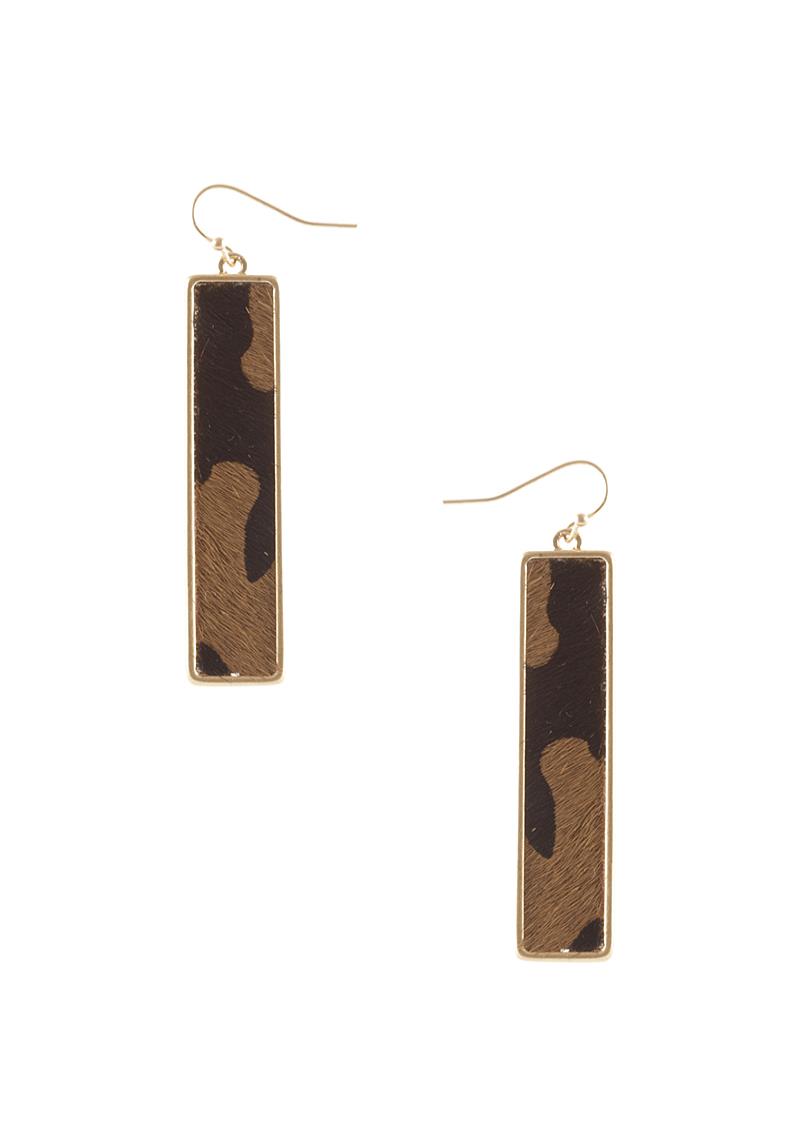 FASHION PRINT RECTANGLE DROP EARRING