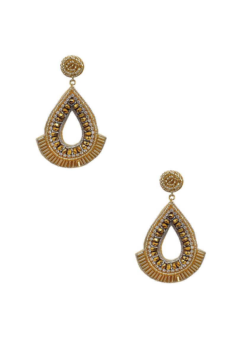 MODERN TEAR CRYSTALIZED PATTERN DESIGN EARRING