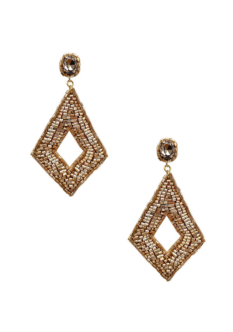 FASHION GEOMETRIC SHAPED OPEN DESIGN EARRING