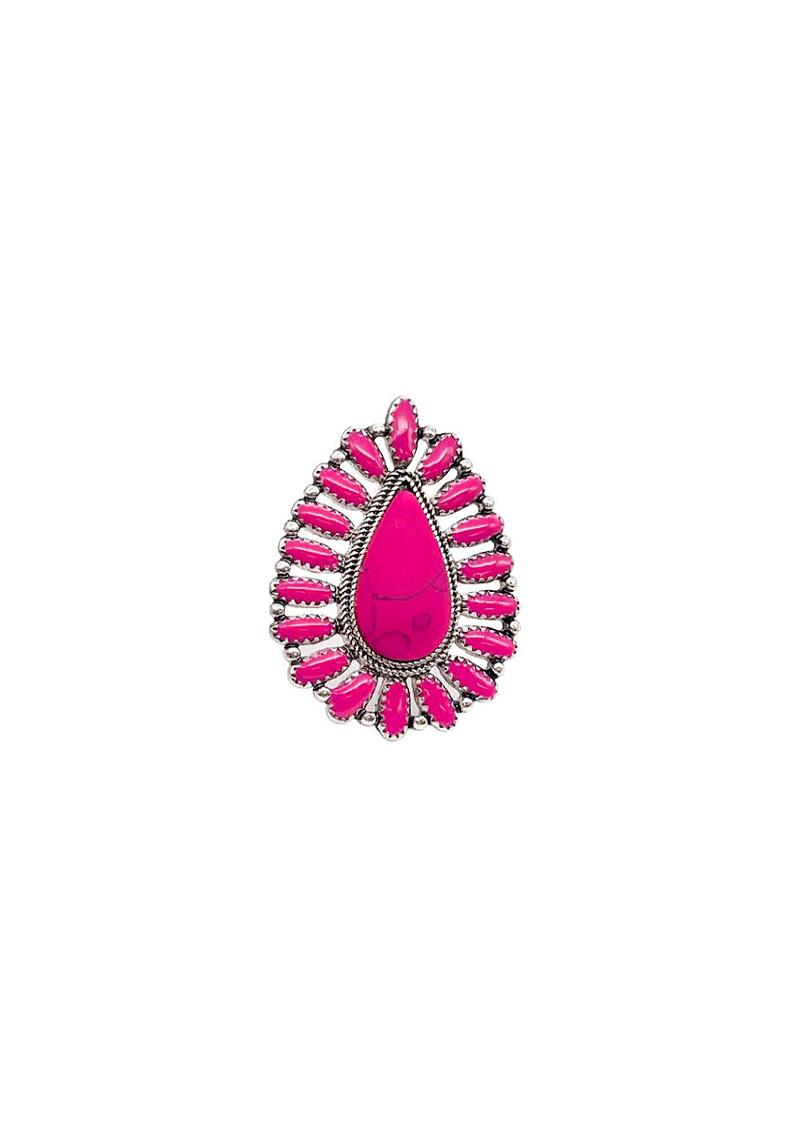 STYLISH TEAR SHAPE STONE RING