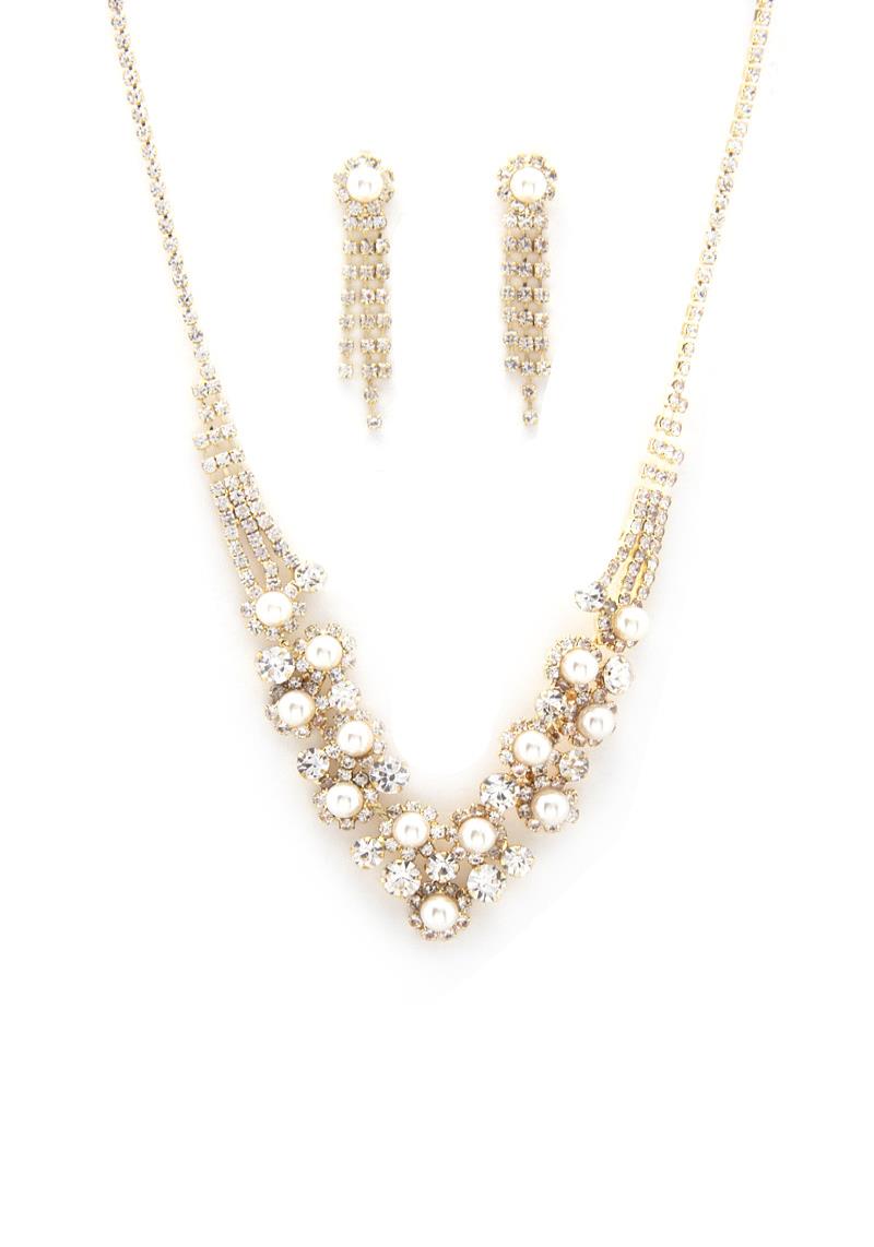 PEARL RHINESTONE NECKLACE