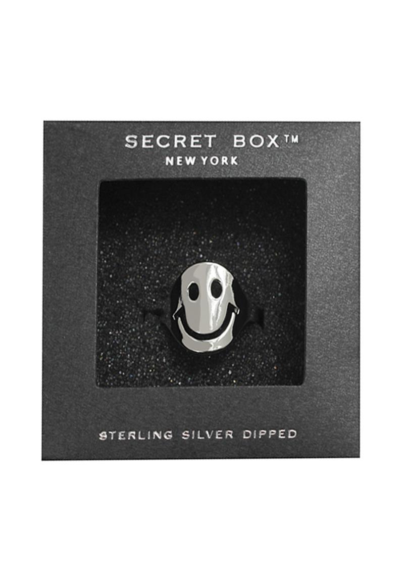 SECRET BOX HAPPY FACE 14 KARAT GOLD DIPPED RING