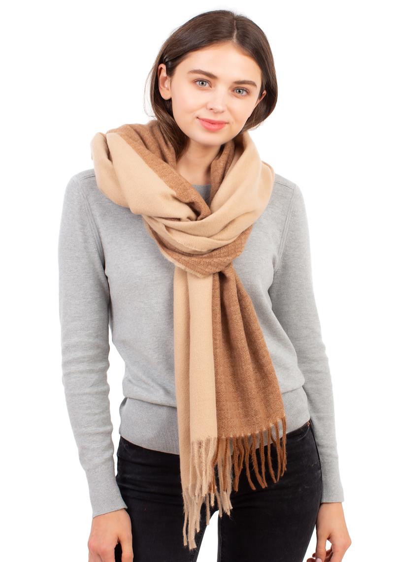 TWO TONE TASSEL BLANKET SCARF