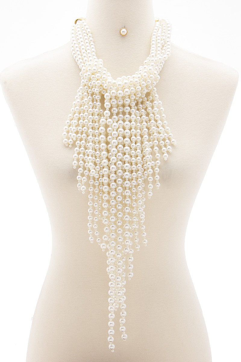 CHUNKY OVERSIZE PEARL BEAD NECKLACE
