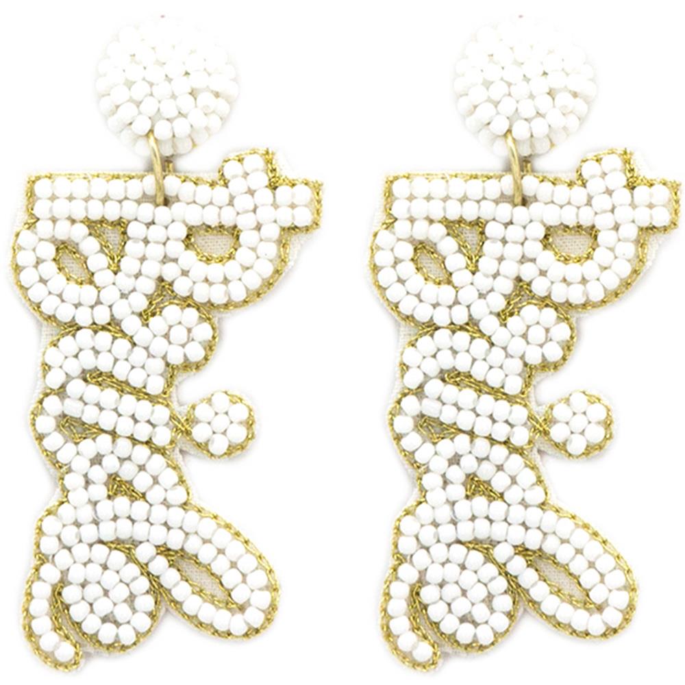 SEED BEAD BRID DANGLE EARRING