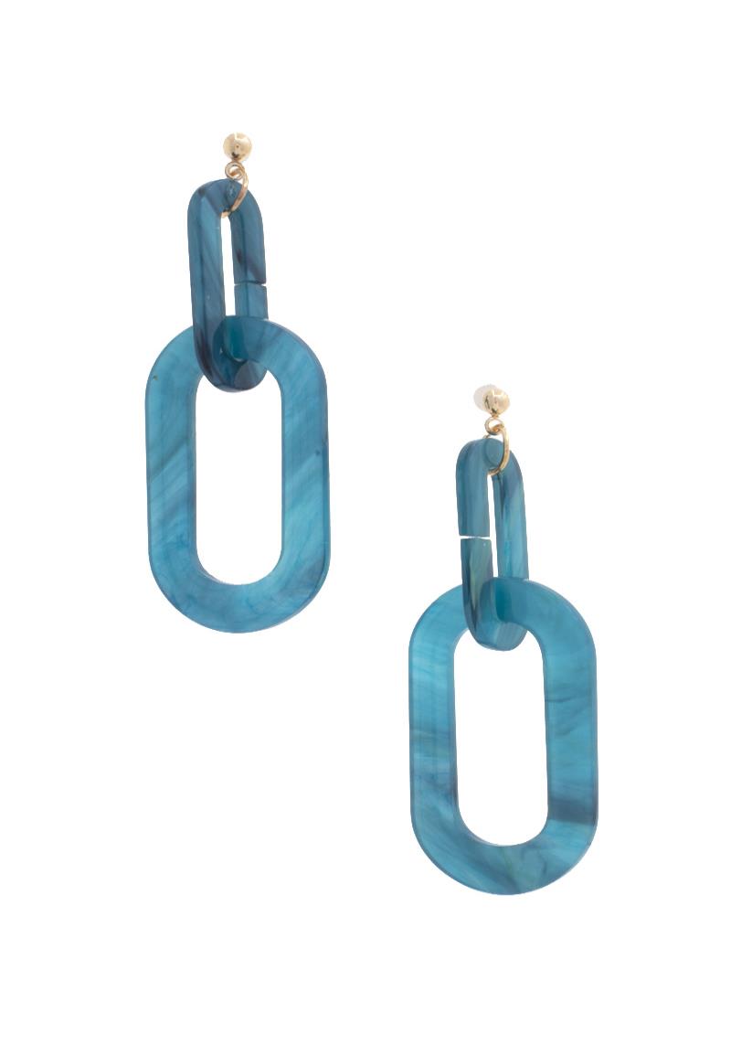 DOUBLE OVAL LINKED EARRING