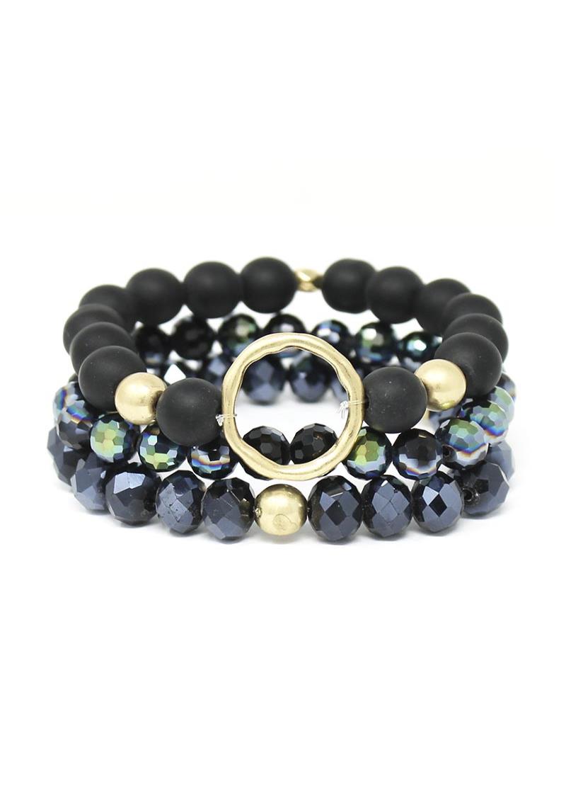 STONE CRYSTAL BEAD STERTCH BRACELET SET