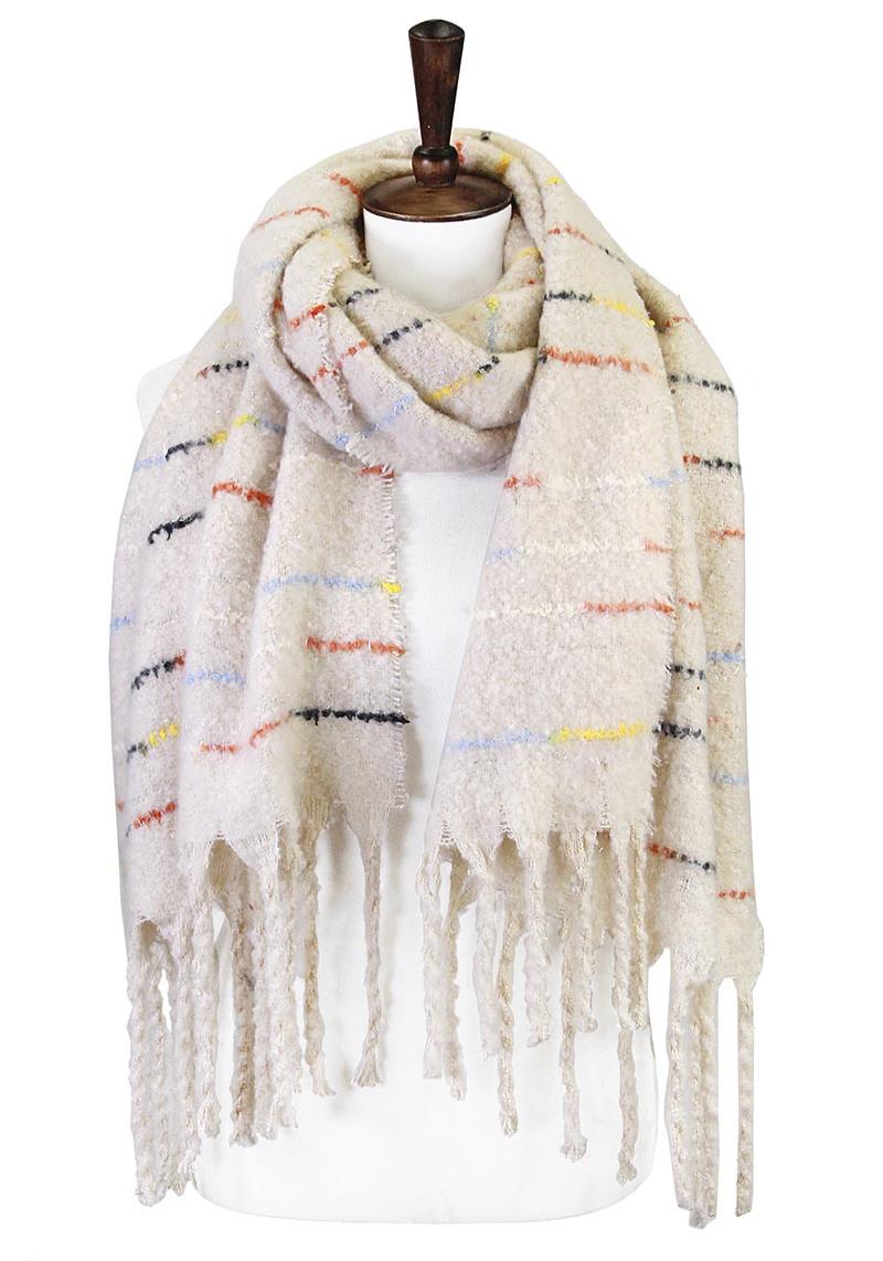STRIPE TASSEL BLANKET SCARF