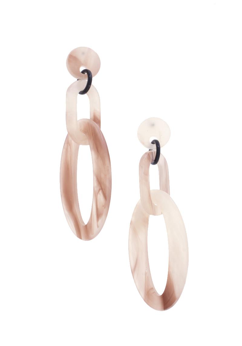 ACETATE OVAL LINK DANGLE EARRING