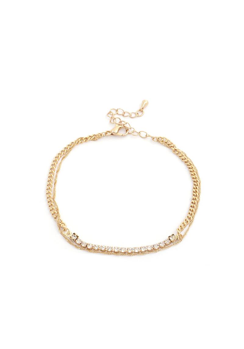 RHINESTONE DANITY CURB LINK BRACELET