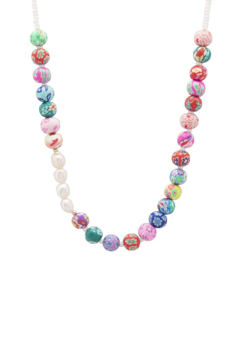 ASSORTED FLOWER BEAD NECKLACE