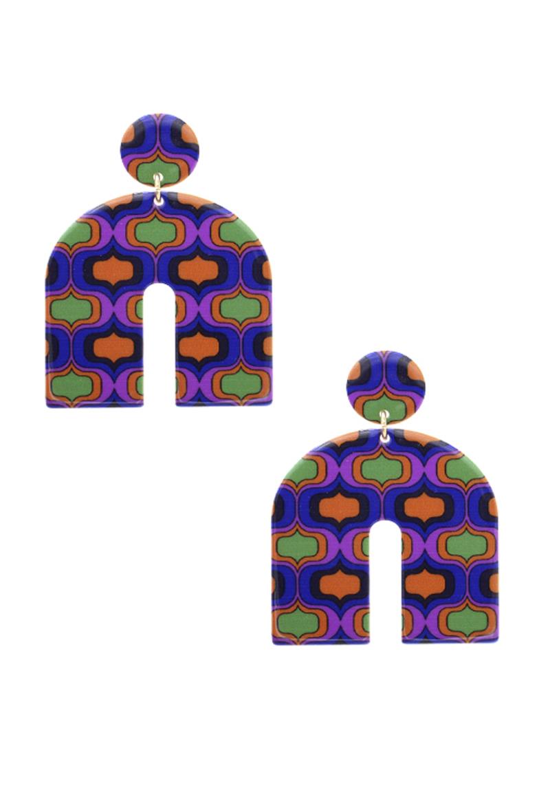 MULTI PATTERN U DANGLE EARRING