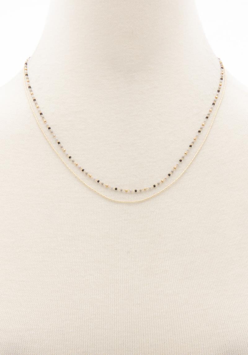 DAINTY LAYERED BEADED NECKLACE