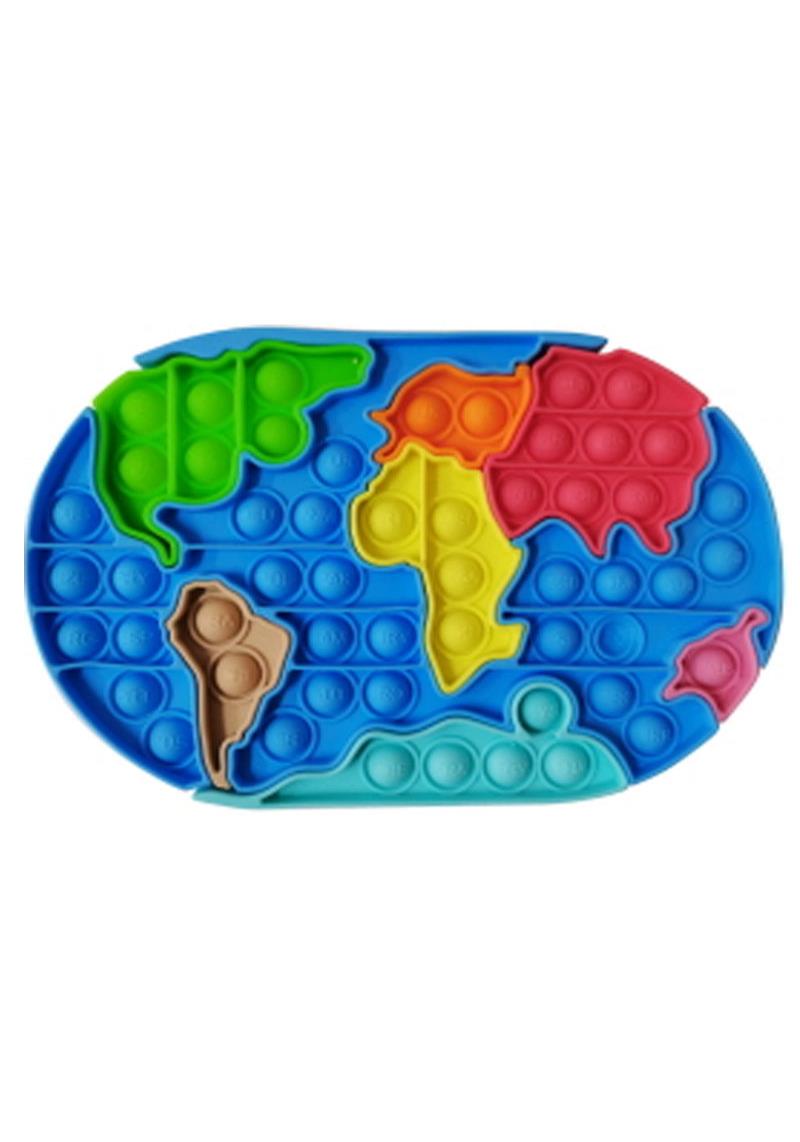 BUBBLES CUTE WORLD MAPS COLORED STRESS RELIEVER TOY