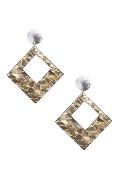 FASHION ACRYLIC PATTERN GEOMETRIC SHAPE EARRING